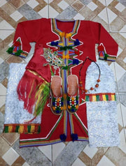 Ensemble berbère fait main : tenue traditionnelle marocaine avec couronne en argent