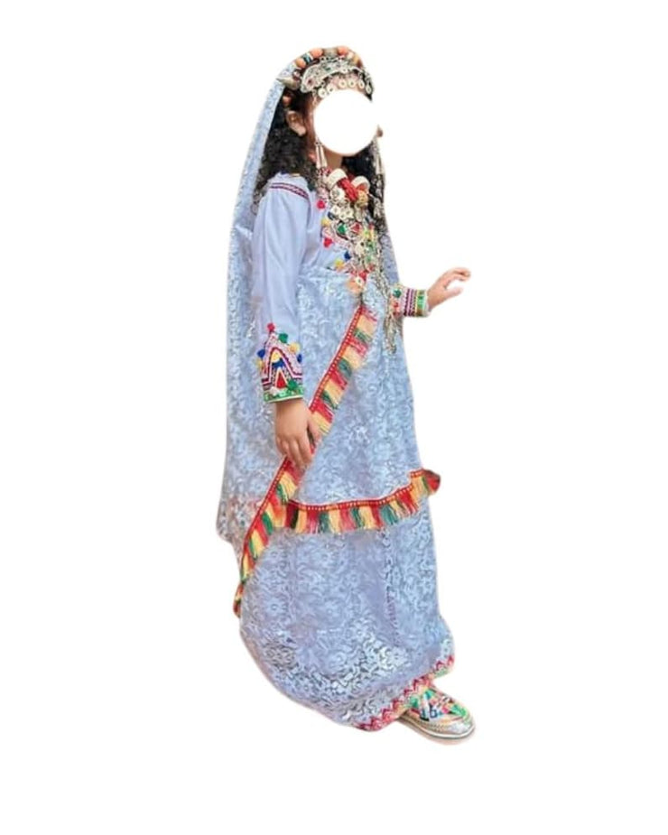 Ensemble traditionnel amazigh complet pour filles - Élégance marocaine inspirée du patrimoine